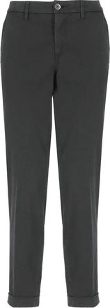 Fay Zwarte katoenmix cropped broek - Dames - Vrijetijds broeken - Zwart - W29 - Katoen - Broeken