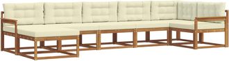 vidaXL Conjunto De Sof&aacute;s De Exterior 7 Uds. Natural Y Crema Vidaxl