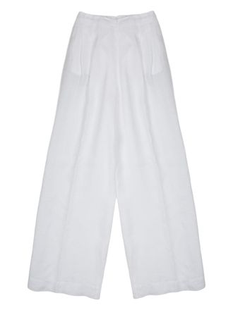 120% Lino Wide-Leg Linen High Waist Pants