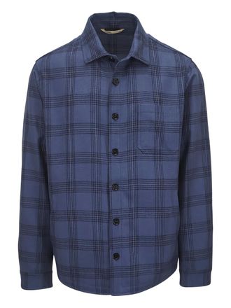 Maurizio Baldassari checked-pattern shirt jacket - Blue