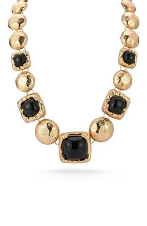 Sphera Milano Domed Link Statement Necklace in Gold/black at Nordstrom Rack