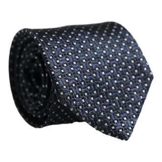 Dolce & Gabbana Geometric Silk Necktie - Heren - Accessoires - Blauw - Maat: ONE Size Zijde