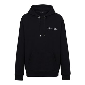 Balmain Hoodies, male, Black, Size: 3XL Balain Signature hoodie