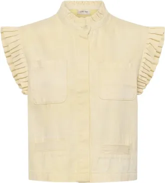 Cream Overhemden, Dames, Geel, XS, Denim, Denim Overhemden