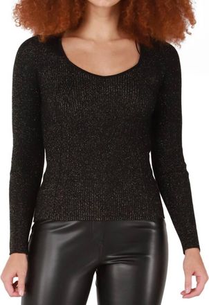 Dex Clothing Sweetheart Shimmer Sweater In Glitter Black