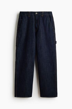 H&M Baggy Carpenter Jeans in Dark Denim Blue at Nordstrom, Size X-Small