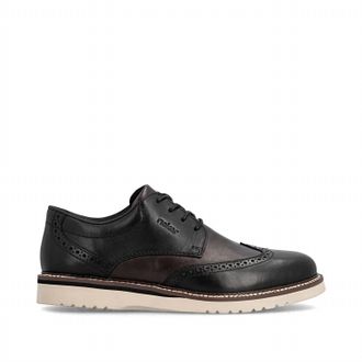 Rieker Mens Alan 04 Wide Shoes In Nero/blei
