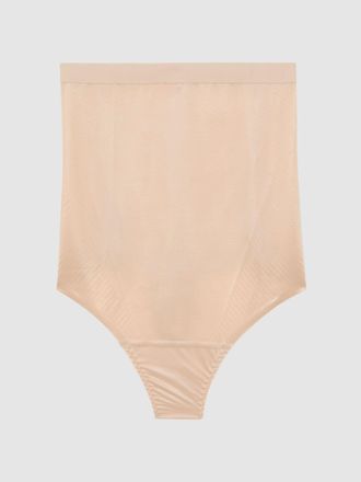 Spanx Champagne Beige High Thong, XS