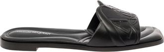 Alexander McQueen Seal Leather Flat Sandal - Dames - Sandalen - Zwart - 37 1/2 EU - Leer - Schoenen