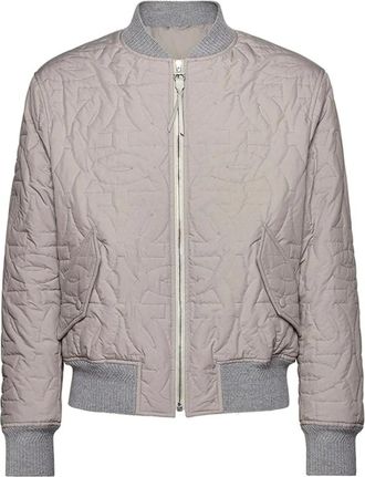 Ferragamo Gewatteerd Bomberjack - Heren - Bomber jackets - Grijs - XL - Polyester - Jassen