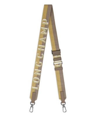 Longchamp logo-jacquard bag strap - Green