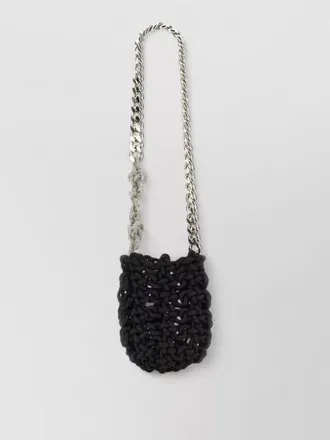 Kara knot shoulder bag chain strap silver