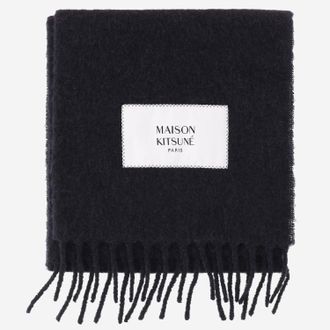 Maison Kitsun&eacute; Sciarpa Maison Kitsune In Lana Di Alpaca Con Logo