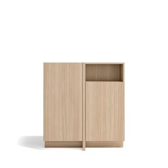 HERDASA Aparador almacenamiento 1 hueco 2 puertas acabado nogal claro