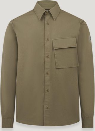 Belstaff Scale Shirt Mens Garment Dye Cotton True Olive Size 3XL