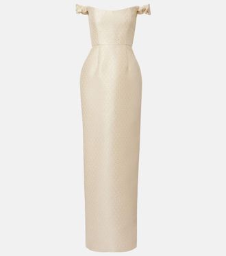 Markarian Bridal Yolanda brocade off-shoulder gown