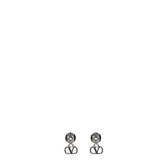Valentino Garavani Accessoires, Dames, Grijs, ONE Size, VLogo Signature Oorbellen
