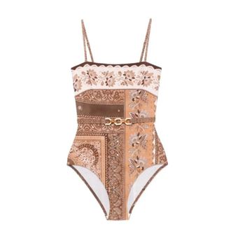 Zimmermann One-piece, female, Multicolor, Size: XL Lucky Bandeau One-Piece