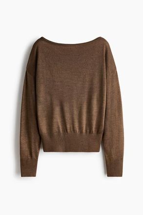 H&M Fine-knit One-shoulder Top in Brown at Nordstrom, Size X-Small
