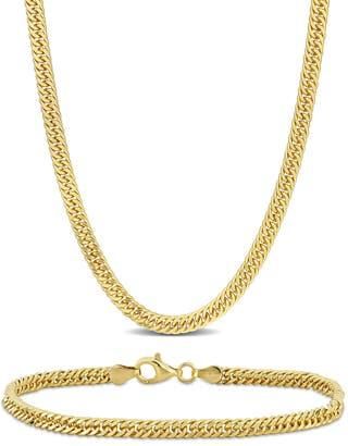 Delmar Double Curb Chain Bracelet & Necklace Set in Yellow at Nordstrom Rack