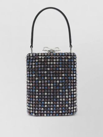 Self Portrait mini handbag crystal bow top handle
