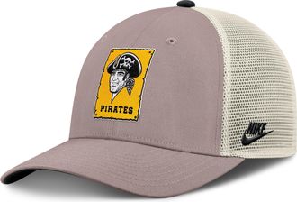 Nike Pittsburgh Pirates Cooperstown Rise Nike Mens MLB Adjustable Trucker Hat in Brown | NB1L0M6KPBB-L4S