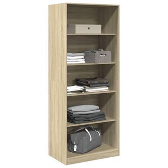Berkfield Home Wardrobe Sonoma Oak 80x50x200 cm Engineered Wood in Light Tan | Size: 80 x 50 x 200 cm