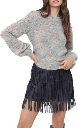 Sadie & Sage Groove Faux Suede Skirt In Navy