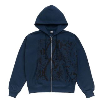 St&uuml;ssy Snakeskin Zip Hoodie Navy 1975199-NAVY