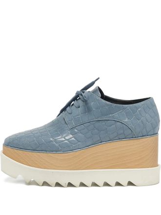 Stella McCartney Elyse leren sneakers met plateauzool - Blauw
