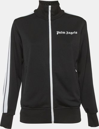 Palm Angels Black Logo Print Jersey Track Jacket