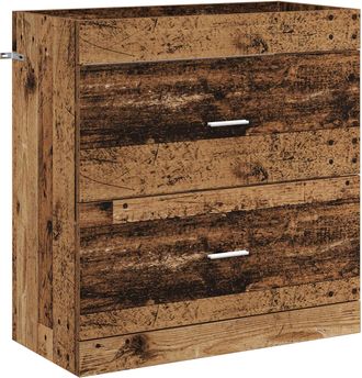 vidaXL Gabinete De Ba&ntilde;o Debajo Del Lavabo Madera Envejecida Vidaxl