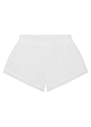 SKIMS Lace-trim Poplin Shorts - White - M (UK12-14)