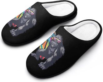 Generic Bigfoot Surfing Mens Slippers Comfortable And Non-slip Cotton Slipper Shoe for House