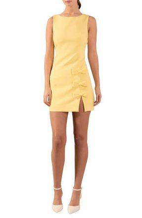 endless rose Bow Detail Sheath Minidress in Butter at Nordstrom, Size Large