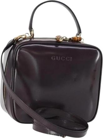 Gucci Pre-owned Handtas van Gecoat Canvas - Dames - Vintage Handtas - Paars - ONE Size - Vintage