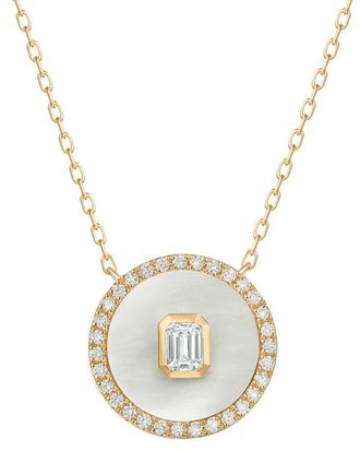Sabrina Designs 14K 0.46 Ct. Tw. Diamond & Pearl Medallion Necklace
