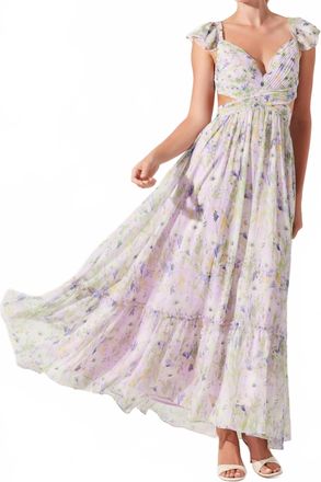 Astr Primrose Floral Strappy Back Maxi Dress In Lavender