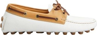 Tod's Witte Leren Loafers Stijlvolle Schoenen - Dames - Bootschoenen - Wit - 36 EU - Leer - Schoenen