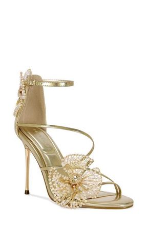 Azalea Wang Evathe Strappy Sandal in Gold at Nordstrom, Size 10