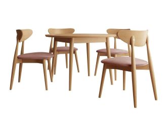Mirjan24 Conjunto De Mesas Y Sillas Para Comedor Racine 134, Magic Velvet 2258 + Marr&oacute;n, 76x0x0cm, Di&aacute;metro: 120, N&uacute;mero De Asientos: 4, Estilo: Contemporary