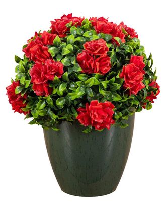Nearly Natural 18In Uv-Resistant Artificial Camellia In Decorative Planter (Indoor/Outdoor)