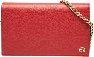 Gucci Pre-owned Betty Wallet on Chain - Dames - Vintage Schoudertas - Rood - ONE Size - Leer - Vintage