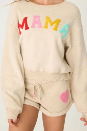 PJ Salvage Womens For The Mama Top In Oatmeal