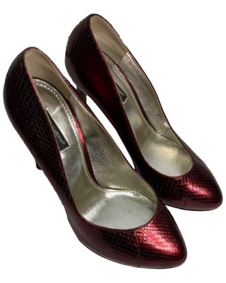Dolce & Gabbana Womens Leather Embossed Pump (Authentic Pre-Loved)