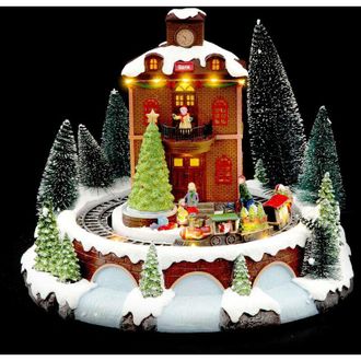 F&eacute;&eacute;ric Lights & Christmas F&eacute;&eacute;ric Lights And Christmas - Stazione del villaggio di natale e treno musicale 18 led + trasformatore - Feeric lights & christmas