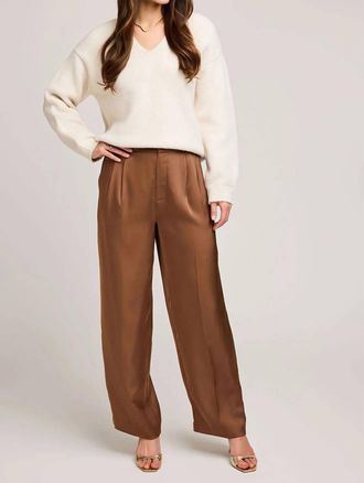 Gentle Fawn Amelie Satin Pants In Chestnut Brown