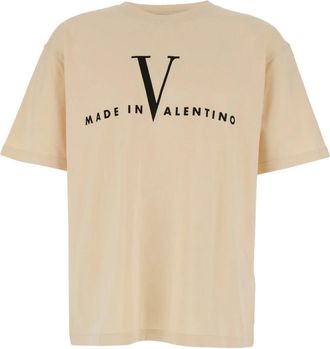 Valentino T-Shirts, male, Beige, Size: XL Chez Crew Neck T-Shirt