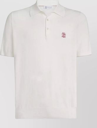 Brunello Cucinelli logo cotton polo shirt lightweight knit