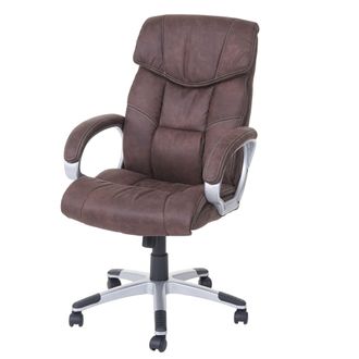 Hhg Hhg - Nunca Usado] Silla De Oficina 776, Silla Giratoria Ejecutiva Silla De Escritorio, Tela/textil, Mvg, Ante Look Vintage Marr&oacute;n